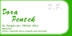 dora pentek business card